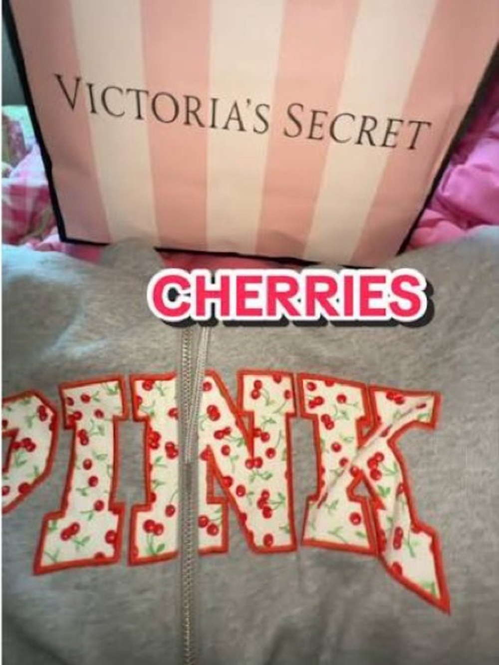 PINK Victoria's Secret X Frankie’s Bikinis Cherry Full Zip NWOT - Picture 5 of 7